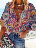 Women’s Floral Slim-Fit Long Sleeve Blouse – Soft Silk Blend Spring/Summer Shirt thumbnail 16