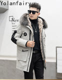 Real Mink Fur Inner Coat Men 90% Down 10% Feather Winter Mid-Length Jacket with Hood and Fox Fur Collar thumbnail 16