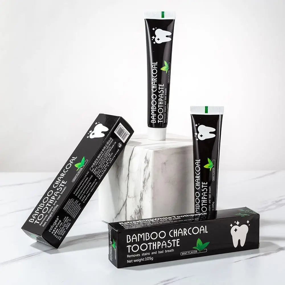 Bamboo Charcoal Toothpaste – Whitening, Activated Carbon for Yellow Teeth Removal & Fresh Oral Care