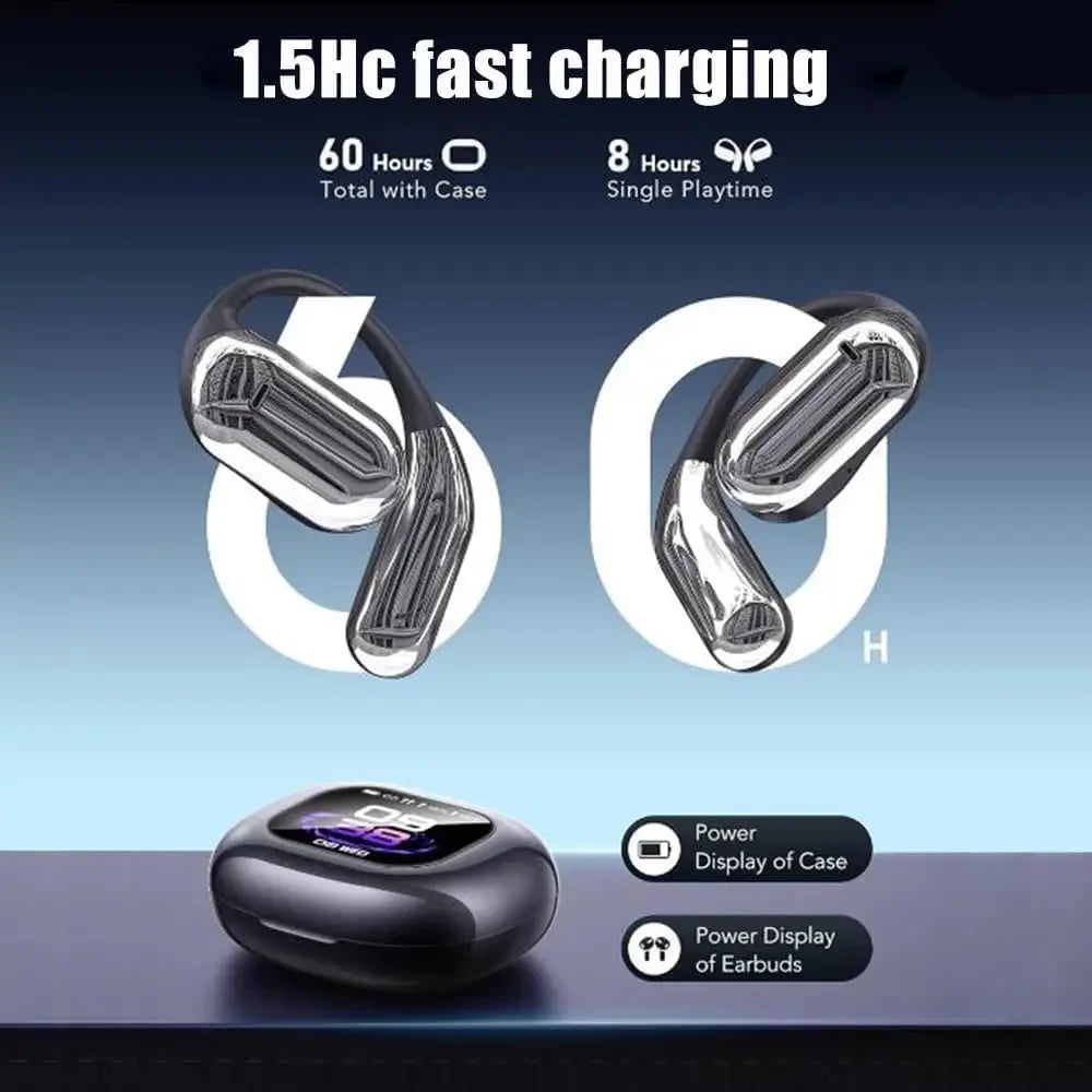 UYUXIO Wireless Real-Time Translation Earbuds with 144 Language Support & LCD Touch Screen