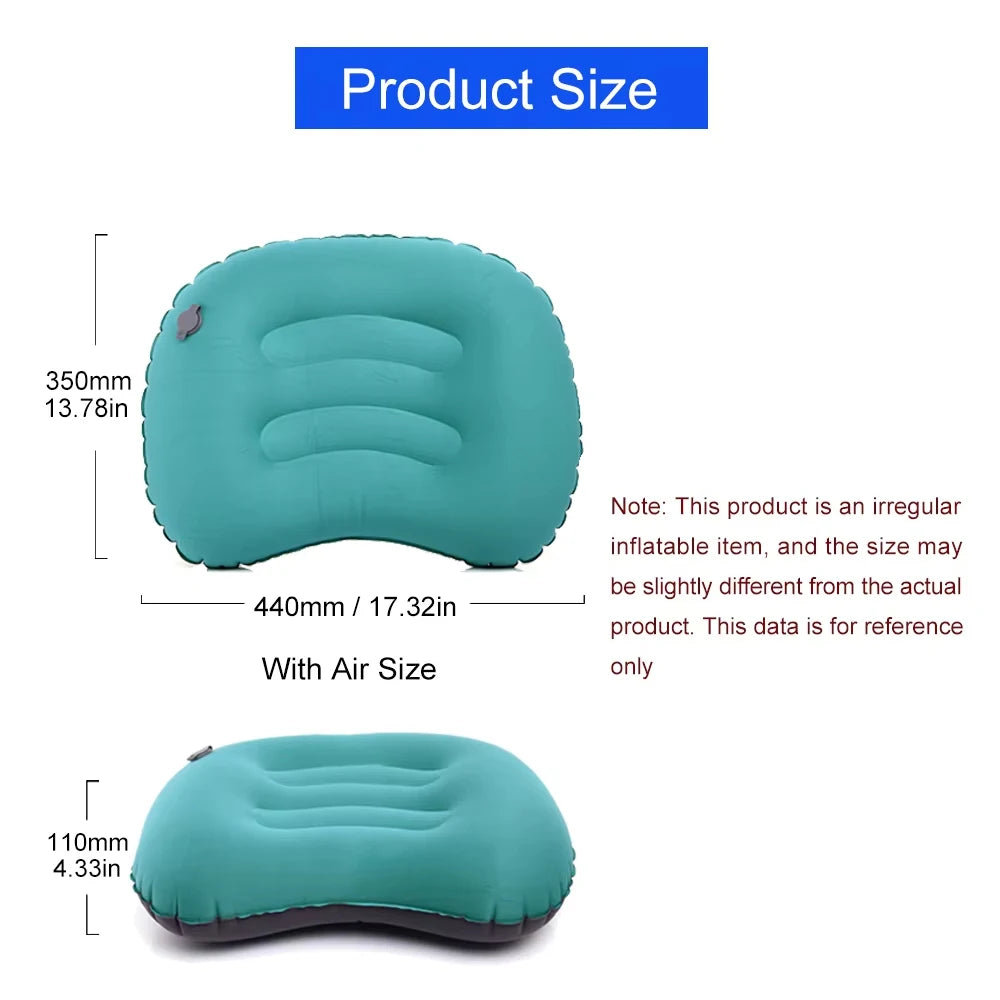 WESTTUNE Portable Inflatable Camping & Travel Pillow – Ultralight, Durable, and Ergonomic Neck & Lumbar Support