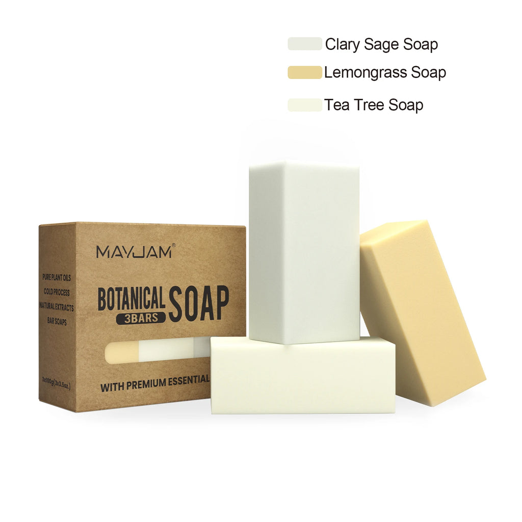 MAYJAM Handmade Essential Oil Soap Gift Set – 3 Pack Natural Cold Process Soaps