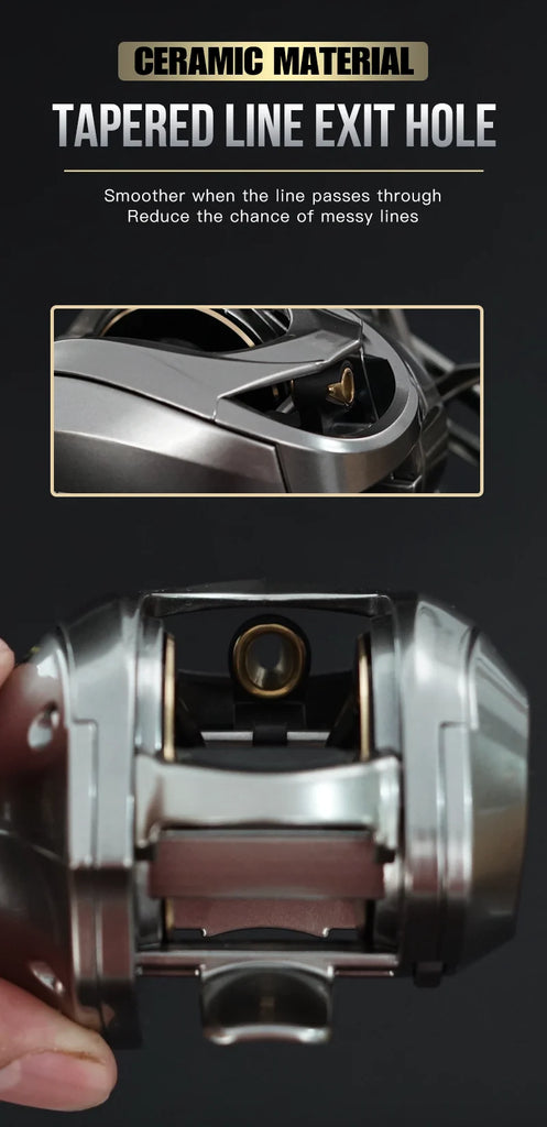 SeaSir Megacuda 15KG Drag Baitcasting Reel – Deep Spool, Aluminum Frame, Carbon Side, Double Handle Jigging Reel for Fresh & Saltwater Fishing