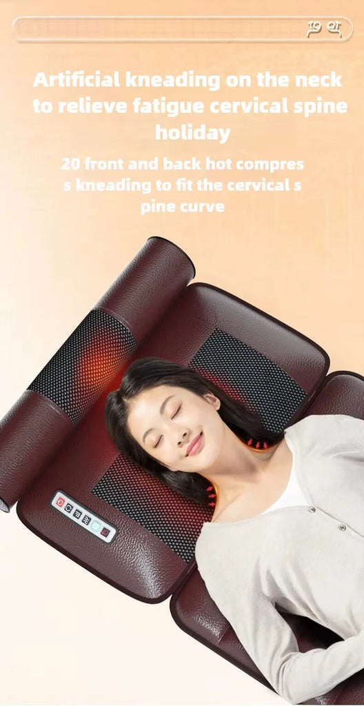 Electric Full Body Massage Mattress with Heating and Hand Control – Neck, Shoulder, Waist, Back & Leg Airbag Kneading Vibration Cushion