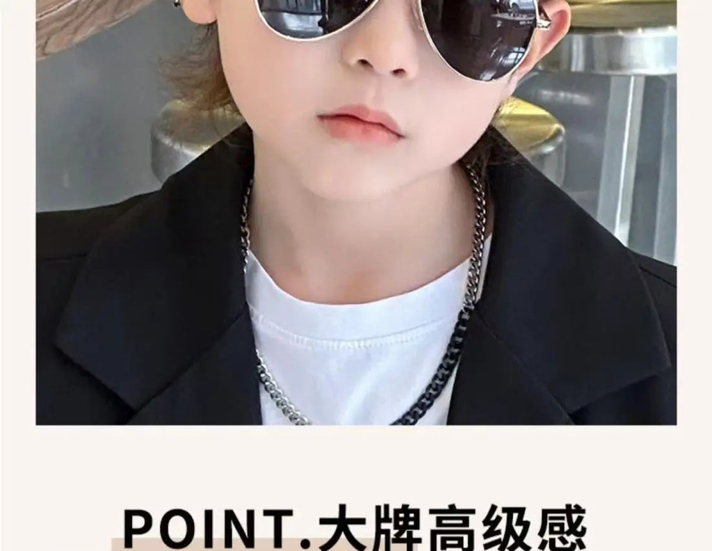 Kids Metal Oval Sunglasses – Cute Fashion Mirror Lens UV Protection for Boys & Girls