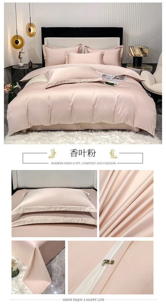 Luxury 100% Egyptian Cotton Bedding Set – Duvet Cover & Pillowcases, Soft Bed Linen for Double, Queen, King Size Beds