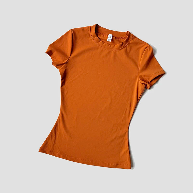 Women Seamless Yoga Top – Short Sleeve Fitness & Activewear Shirt