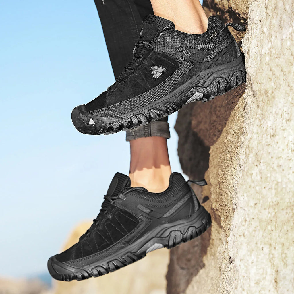 HIKEUP Men’s High-Quality Hiking Shoes – Durable Leather Climbing & Outdoor Walking Sneakers
