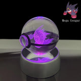 Pokemon 5cm Crystal Ball 3D LED Night Light – Pikachu, Charizard, Gengar & Eevee Gift Model thumbnail 25