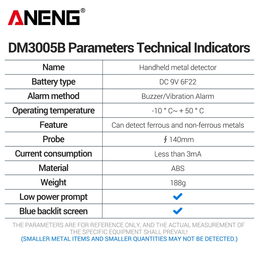ANENG DM3005B Handheld Metal Detector – High Sensitivity Portable Scanner