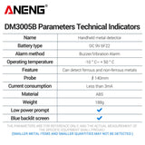 ANENG DM3005B Handheld Metal Detector – High Sensitivity Portable Scanner thumbnail 6