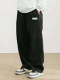 Men’s Corduroy Casual Pants Loose Fit Straight Leg with Elastic Waist and Drawstring thumbnail 5