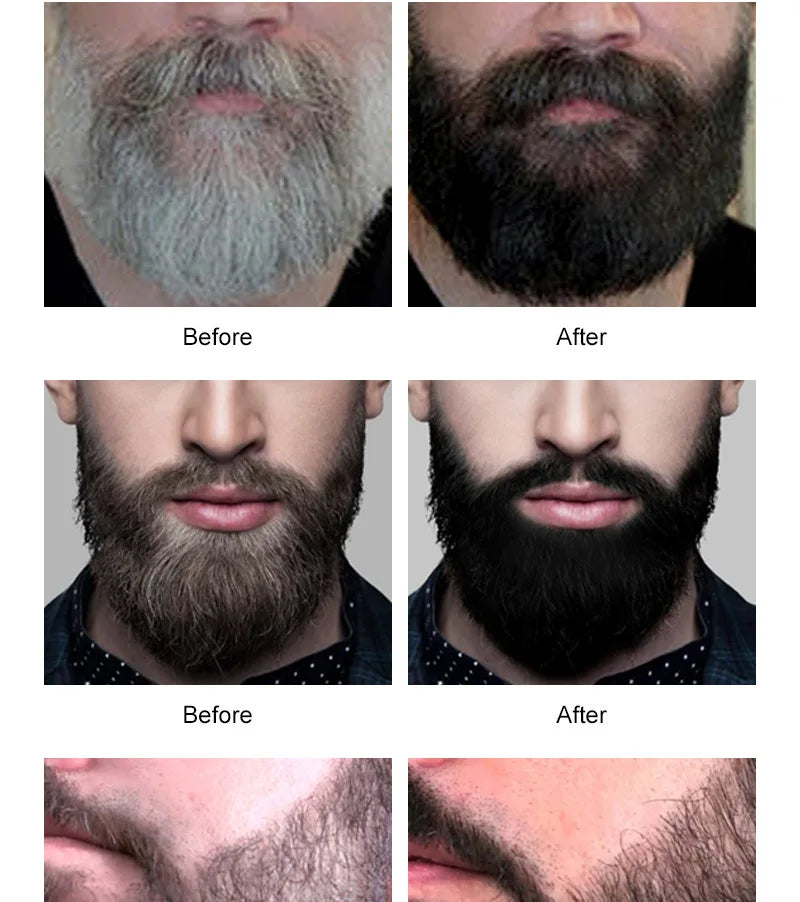 2 Minutes Black Beard Dye Cream with Comb 80ml – Natural Plant-Based Instant Beard & Hair Dye