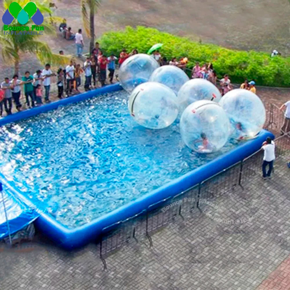 Square Inflatable Swimming Pool & Water Zorb Ball Pool – Heavy Duty PVC Outdoor Fun