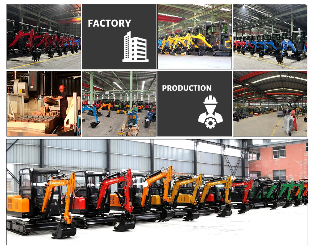 LANDWARD CE Euro 5 Mini Excavator 3.5 Ton with Kubota Engine – Customizable Home & Farm Crawler Excavator