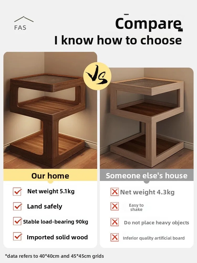 Solid Wood Bedside Table with Storage – Modern Minimalist Bedroom Side Table