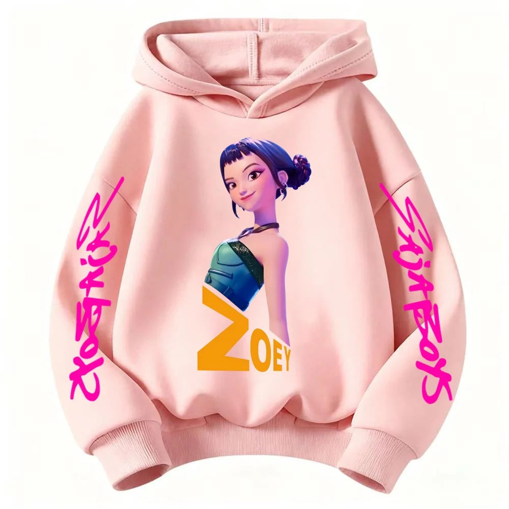 New Fashion Kpop Devil Hunter ZOEY Hoodie for Children – Cute Harajuku Unisex Sportswear