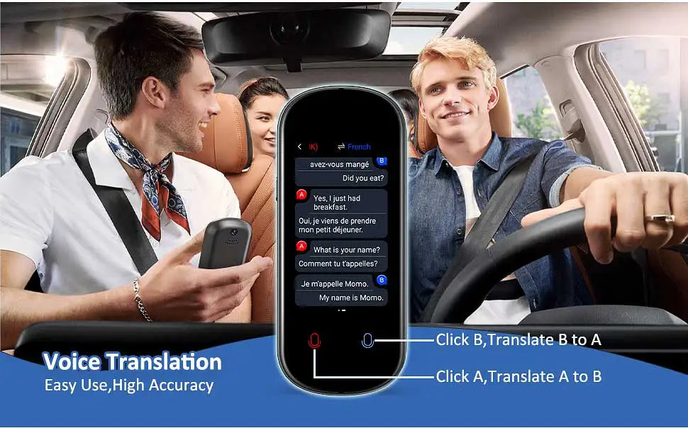 Z2 Instant AI Voice Translator 3.1” Touch Screen Portable Real-Time Translator with Recording & Photo for Travel, Learning, and Meetings
