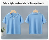 Kids Short Sleeve Polo Shirt – Casual Solid Color Summer Prince Style Top thumbnail 9