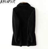 Men’s Winter Sheep Shearing Wool Jacket with Mink Fur Collar – Mid-Length Casual Coat thumbnail 14