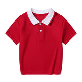 Children's Summer Color Matching Polo Shirt – Casual Short Sleeve Top for Boys & Girls thumbnail 15