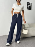 Autumn & Winter Women’s Elastic Waist Wide Leg Casual Pants thumbnail 7