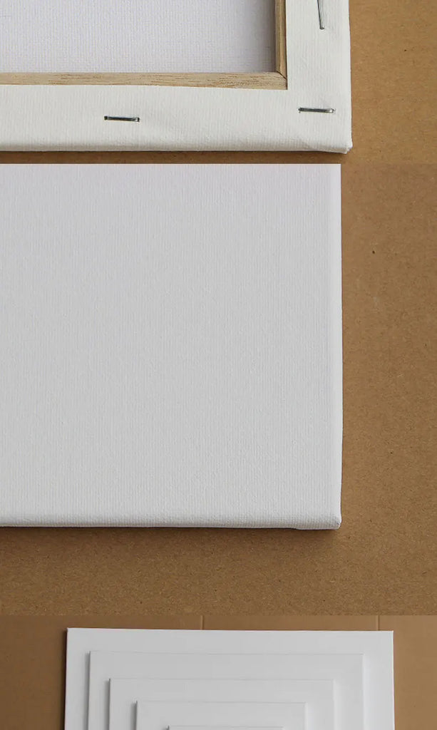 5pcs White Blank Square Artist Canvas Wooden Frame Cotton Boards for Oil, Acrylic & Watercolor Painting