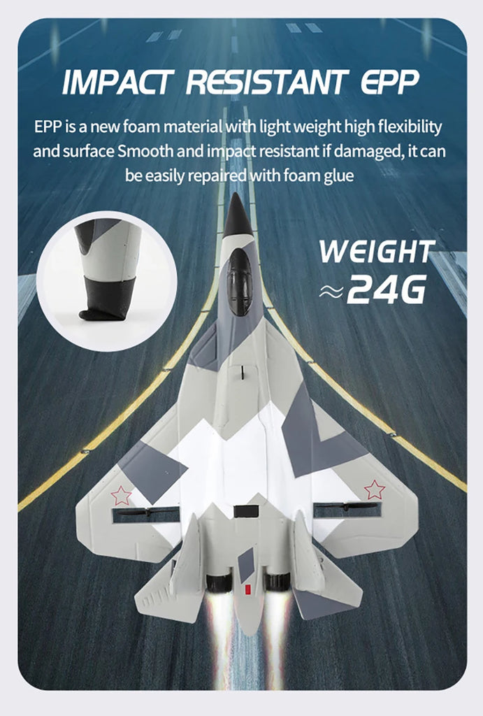 RC Foam Aircraft SU-35 Fighter Plane 2.4G Remote Control Glider for Kids and Adults