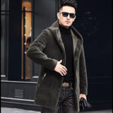 Men’s Winter Casual Thick Fleece Hooded Waterproof Jacket with Real Fur Wool Coat thumbnail 8