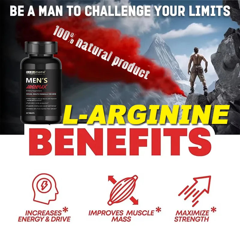 L-Arginine Male Enhancing Supplement 60 Tablets – Performance, Strength and Endurance Support
