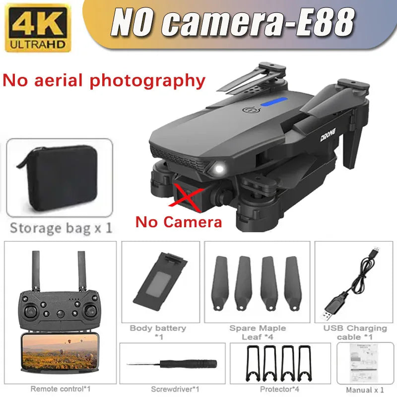 Professional E88 Pro 4K HD Camera Drone WiFi FPV Foldable RC Quadcopter Helicopter for Kids and Adults