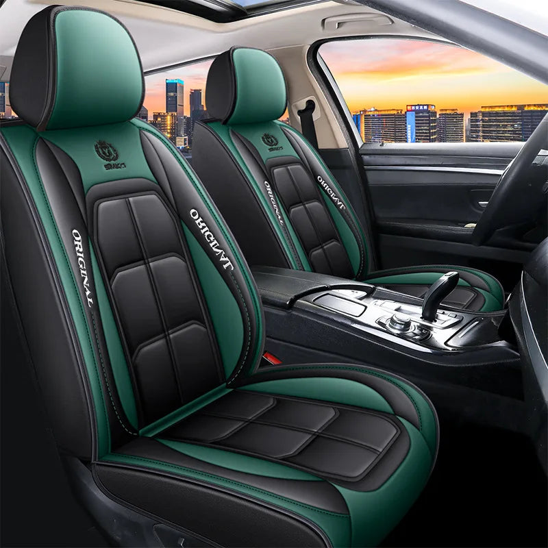 Full Leather Car Seat Cushion – All Season Universal Driver & Passenger Seat Cover Pad | 1pc or 2pcs
