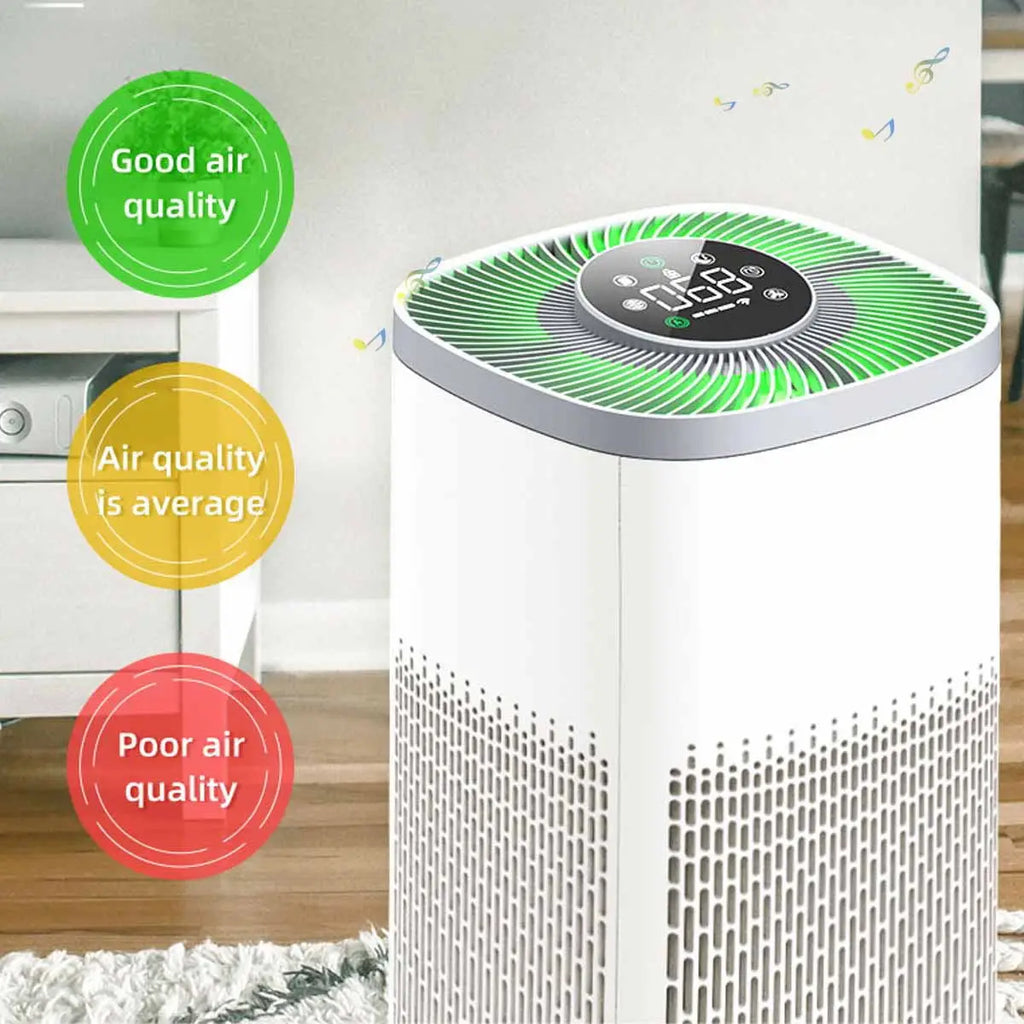 Smart WiFi Air Purifier with HEPA Filter, Tuya App & Alexa Control – Portable Home Air Cleaner with PM2.5 Display
