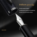 BAOKE T18/T19/T20 Black & Grey Fountain Pen Gift Set with Ink Bottle and 6 Cartridges – Stainless Steel Nib Metal Office Pen thumbnail 3