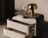 Nordic Minimalist Bedside Table with Storage Drawers – Modern Glamour Nightstand for Bedroom thumbnail 27