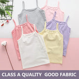 Cotton Girls Tank Top – Breathable Kids Camisole, Solid Color Sleeveless Vest for Ages 3-8 thumbnail 1