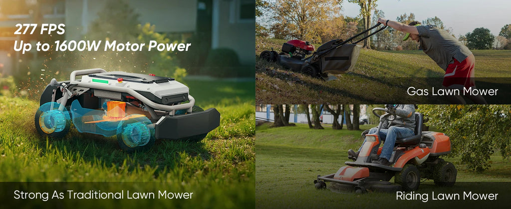 RC Lawn Mower S1 4WD 56V18Ah – 21" Blade, 37° Adjustable Cutting Height, Multi-Function, Handles 75% Slope, 1.12 Acres