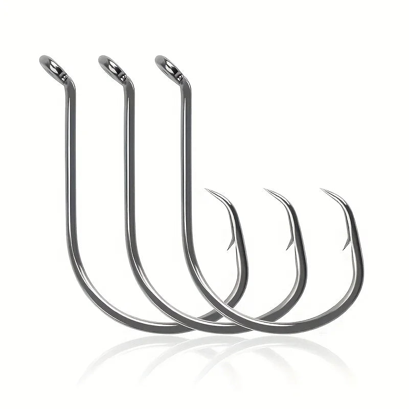 160pcs Stainless Steel Circle Hook Set – 2X Strong Offset Octopus Hooks for Sport Fishing | Corrosion-Resistant & Ultra-Sharp