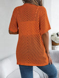 Casual Hollow Out Knitted Short Sleeve Cardigan for Women thumbnail 2