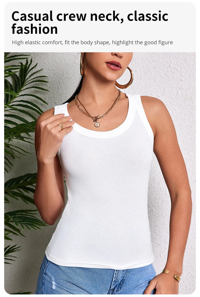 3-Piece Women’s Solid Color Knit Tank Top Vest Set