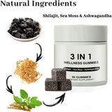 3-in-1 Wellness Gummies – Shilajit, Sea Moss & Ashwagandha | 30 Gummies Dietary Supplement thumbnail 2