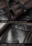 Men’s Natural Sheepskin Leather Jacket with Real Fur Hood – Winter Wool Lined Fur Coat thumbnail 28