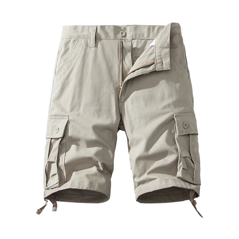 Men’s Cotton Cargo Knee-Length Tactical Shorts – Casual Hiking, Fishing & Sports Wear