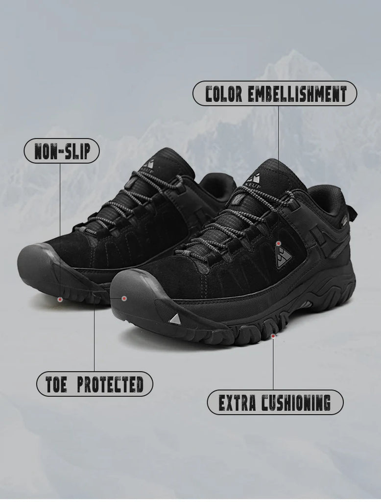 HIKEUP Men’s High-Quality Hiking Shoes – Durable Leather Climbing & Outdoor Walking Sneakers