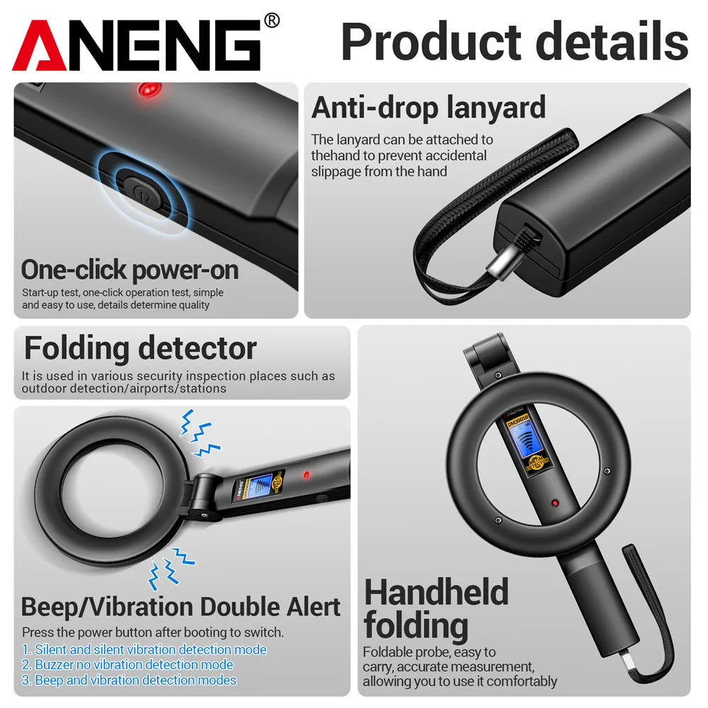 ANENG DM3005B Handheld Metal Detector – High Sensitivity Portable Scanner
