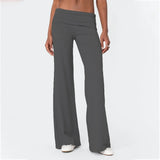 Casual Wide Leg Sweatpants for Women – Fold Over Low Rise Flare Yoga & Lounge Pants thumbnail 20