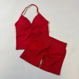 Women’s Seamless Yoga Gym Set – Backless Tank Top & High Waist Scrunch Shorts (2PCS) thumbnail 56