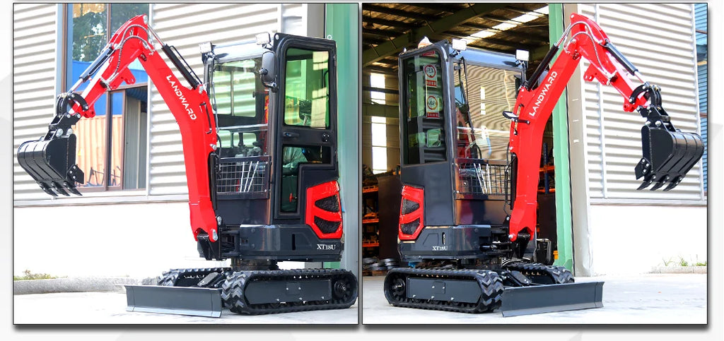LANDWARD CE Euro 5 Mini Excavator 3.5 Ton with Kubota Engine – Customizable Home & Farm Crawler Excavator