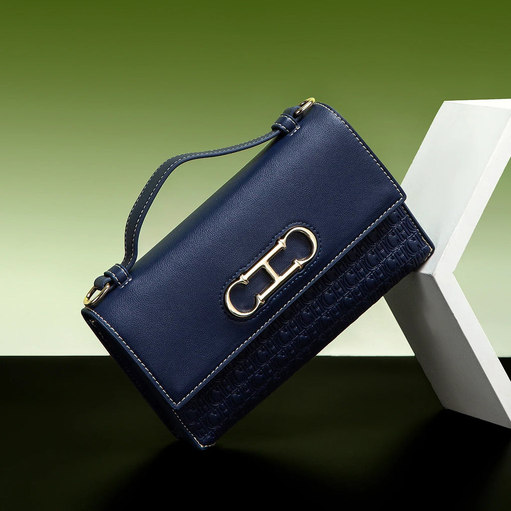 CH Letter Print Crossbody Bag – Elegant Compact Women’s Satchel Handbag