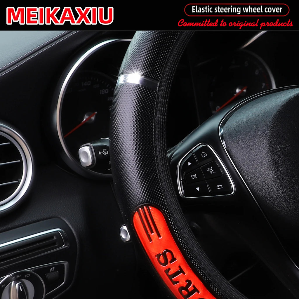 MEIKAXIU Reflective Dynamic Imitation Metal Strip Car Steering Wheel Cover – No Inner Ring Design